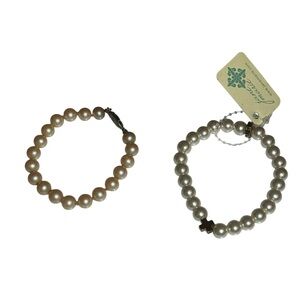 Classic Pearl Bracelet‎ Duo – Elegant & Timeless (2-Piece Set)